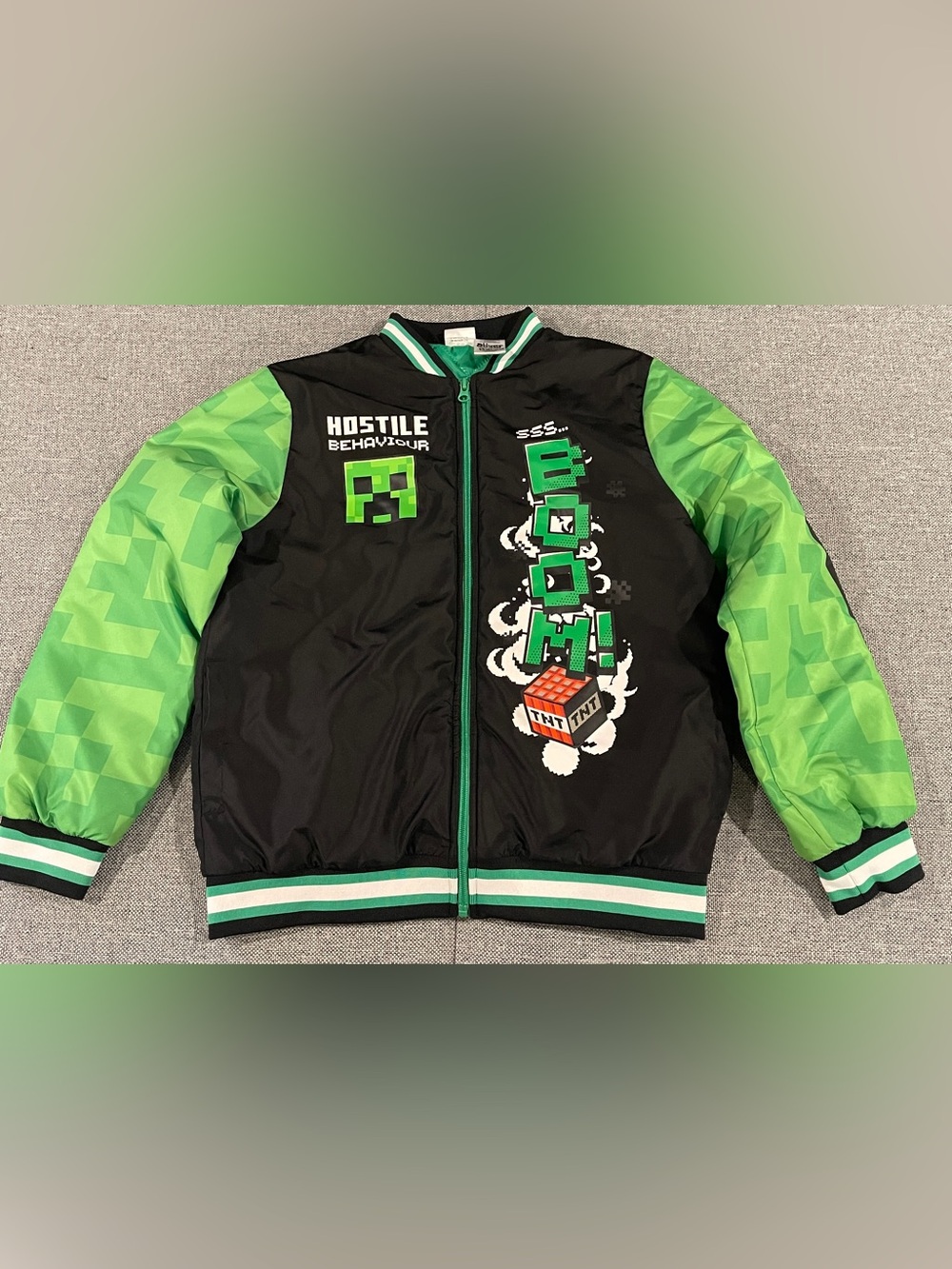 Minecraft Kids 14/16 Size Bomber Quilted Jacket